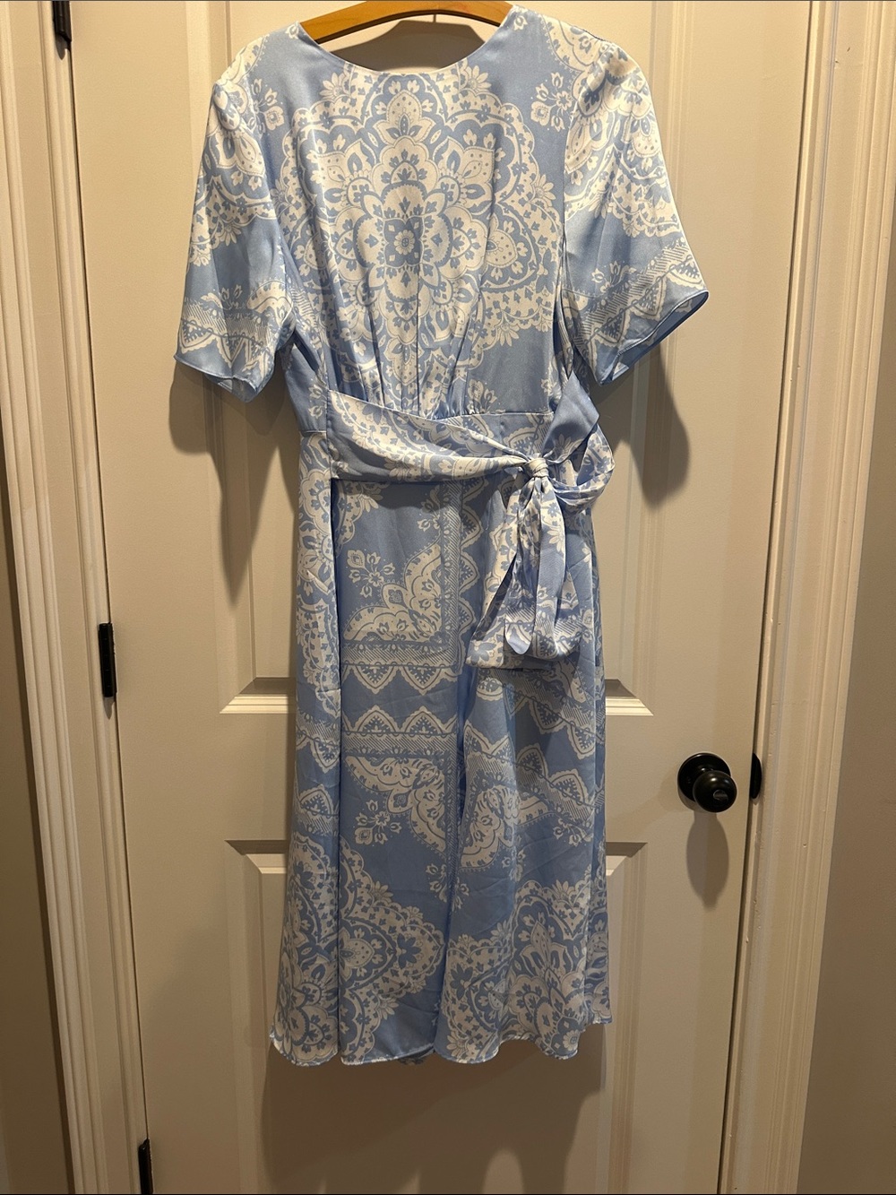 Ann Taylor Light Blue Dress with White Accents
